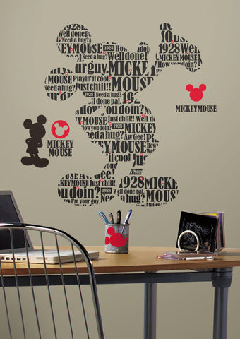 Mickey & Friends - Typography Mickey Mouse Peel & Stick Giant Wall Decals