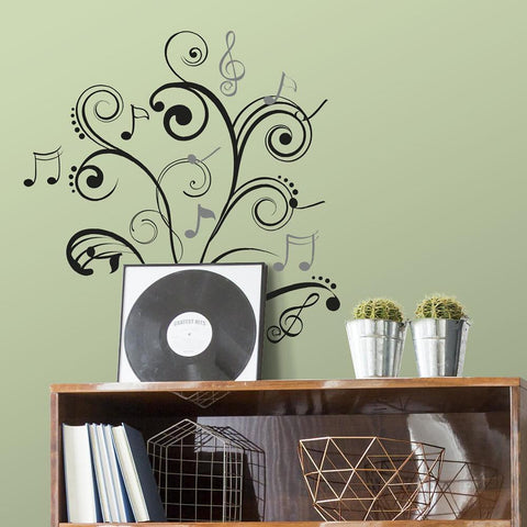 MUSIC NOTE SCROLL PEEL & STICK WALL DECALS