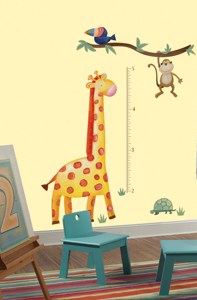 Jungle Adventure Giraffe Peel & Stick Growth Chart image