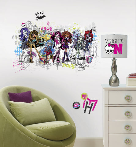 Monster High Group Peel and Stick Giant Wall Decals