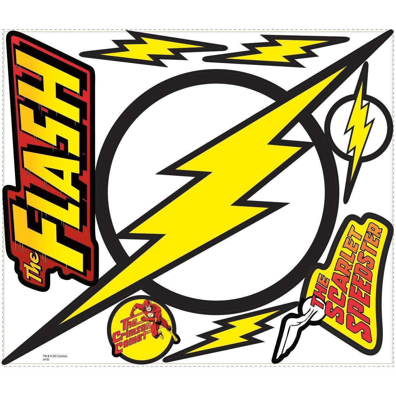 Flash Sign Sticker CLASSIC FLASH LOGO PEEL AND STICK GIANT WALL DECALS – WallDecals.com