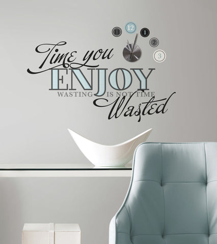 Time You Enjoy Quote Peel and Stick Clock image