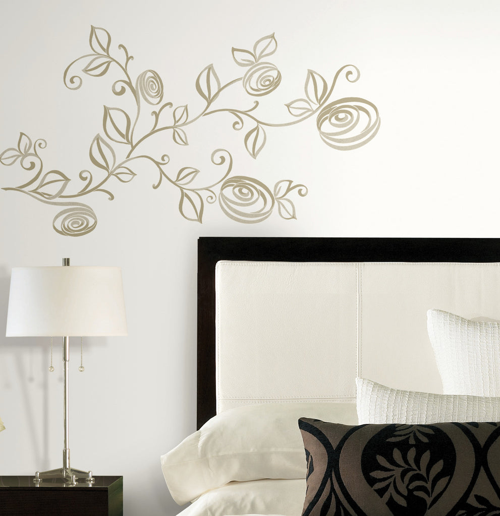 Stylized Roses Peel and Stick Wall Decals image