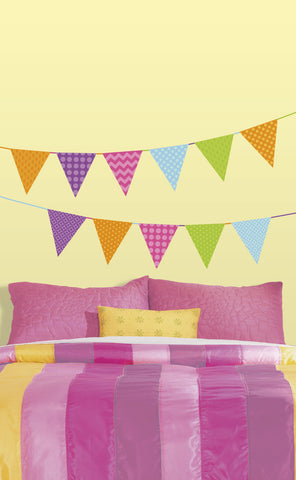 Patterned Pennants Peel and Stick Wall Decals image
