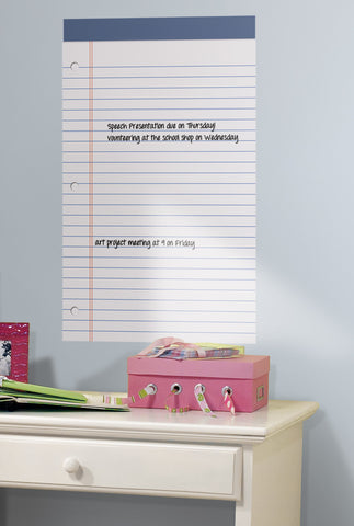 White Legal Pad Dry Erase Peel and Stick Wall Decals image