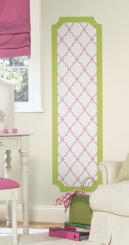 Pink and Lime Trellis Peel and Stick Deco Panel image