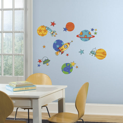 Planets and Rockets Peel and Stick Wall Decals image