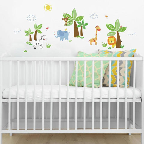 JUNGLE FRIENDS PEEL AND STICK WALL DECALS