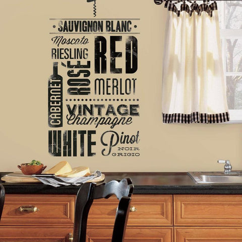 WINE LOVERS PEEL AND STICK WALL DECALS
