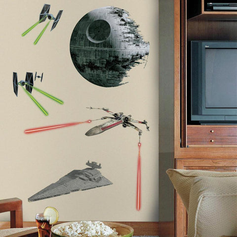 STAR WARS CLASSIC SPACE SHIPS PEEL AND STICK GIANT WALL DECALS