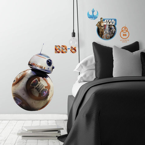 STAR WARS THE FORCE AWAKENS EP VII BB-8 PEEL AND STICK GIANT WALL DECAL