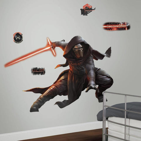 STAR WARS THE FORCE AWAKENS EP VII KYLO REN PEEL AND STICK GIANT WALL DECAL W/GLOW IN THE DARK
