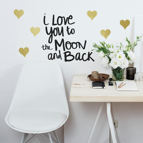 LOVE YOU TO THE MOON QUOTE PEEL AND STICK WALL DECALS