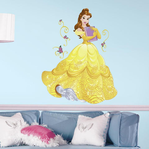 DISNEY PRINCESS - SPARKLING BELLE PEEL AND STICK GIANT WALL DECALS