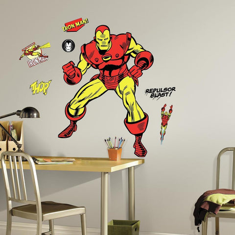 CLASSIC IRON MAN COMIC PEEL AND STICK GIANT WALL DECALS