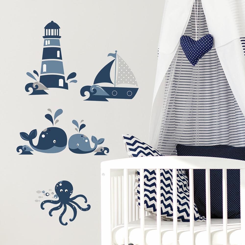 RoomMates RMK1107SCS Nautical Set Peel and Stick Wall Decals