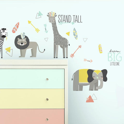 LITTLE EXPLORER ANIMAL PEEL AND STICK WALL DECALS