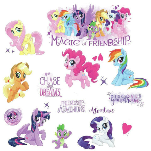 MY LITTLE PONY THE MOVIE PEEL AND STICK WALL DECALS WITH GLITTER