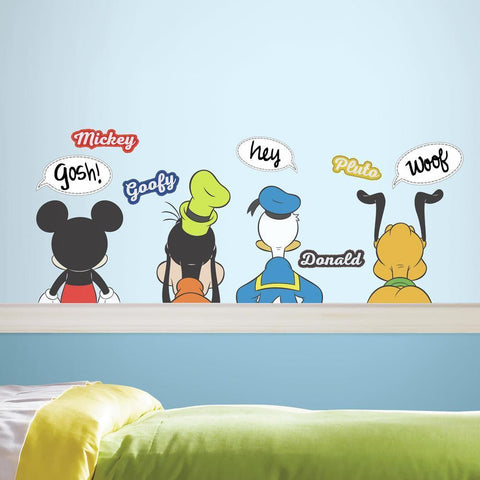 MICKEY AND FRIENDS PEEL AND STICK WALL DECALS WITH DRY ERASE