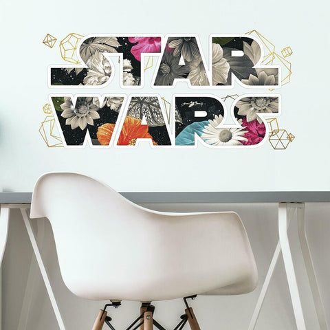 STAR WARS FLORAL LOGO PEEL AND STICK WALL DECALS WITH FOIL