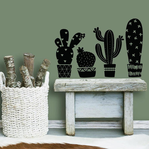 GEO CACTUS PEEL AND STICK WALL DECALS