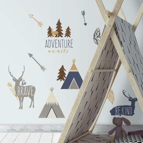 ADVENTURE AWAITS ANIMAL PEEL AND STICK WALL DECALS
