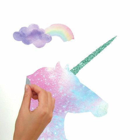GALAXY UNICORN PEEL AND STICK GIANT WALL DECAL WITH GLITTER