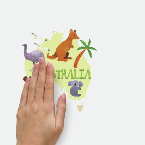 KIDS WORLD MAP PEEL AND STICK GIANT WALL DECALS