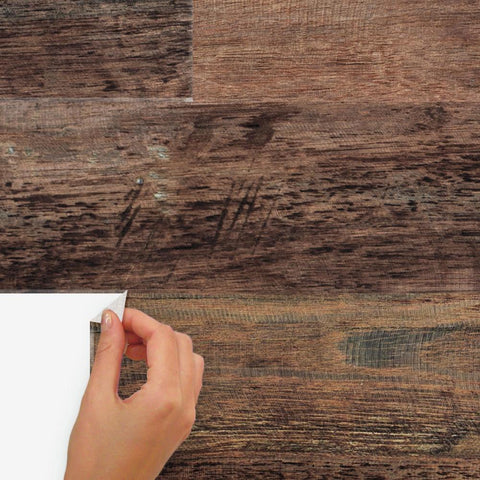GRAY BARN WOOD PLANK PEEL AND STICK GIANT WALL DECALS