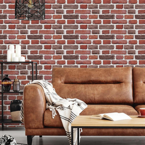 RED BRICK PEEL AND STICK GIANT WALL DECALS