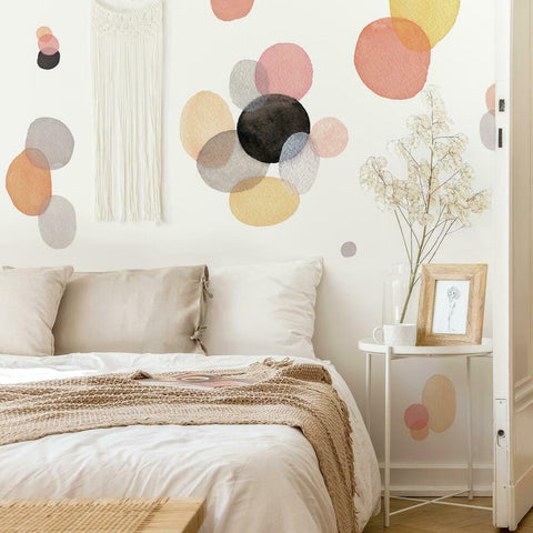 ABSTRACT WATERCOLOR SHAPES PEEL AND STICK GIANT WALL DECALS