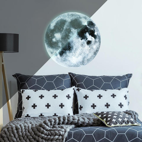 MOON GLOW IN THE DARK PEEL AND STICK GIANT WALL DECALS