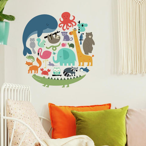 WE ARE ONE ANIMAL PEEL AND STICK WALL DECALS