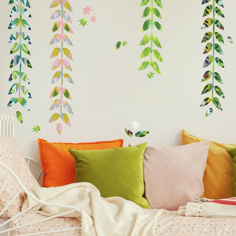 PAINTERLY FLORAL CLUSTERED PEEL AND STICK GIANT WALL DECALS