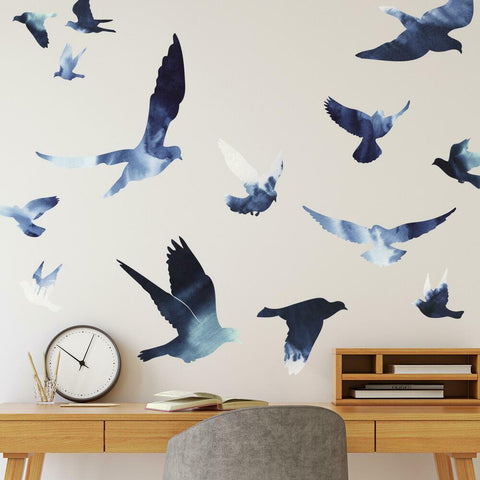 BIRDS IN FLIGHT PEEL AND STICK GIANT WALL DECALS