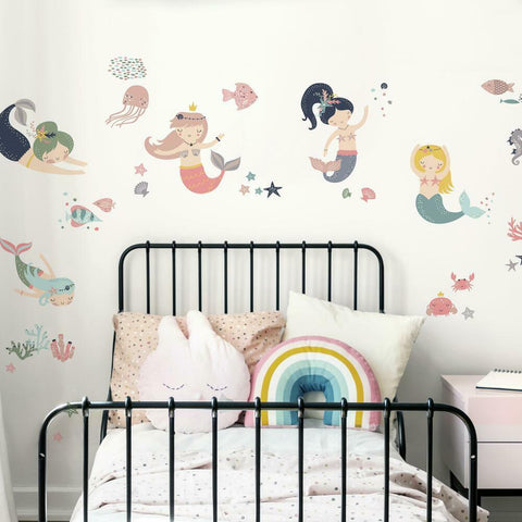SWEET PASTEL MERMAIDS PEEL AND STICK WALL DECALS