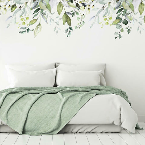 HANGING WATERCOLOR LEAVES PEEL AND STICK GIANT WALL DECALS