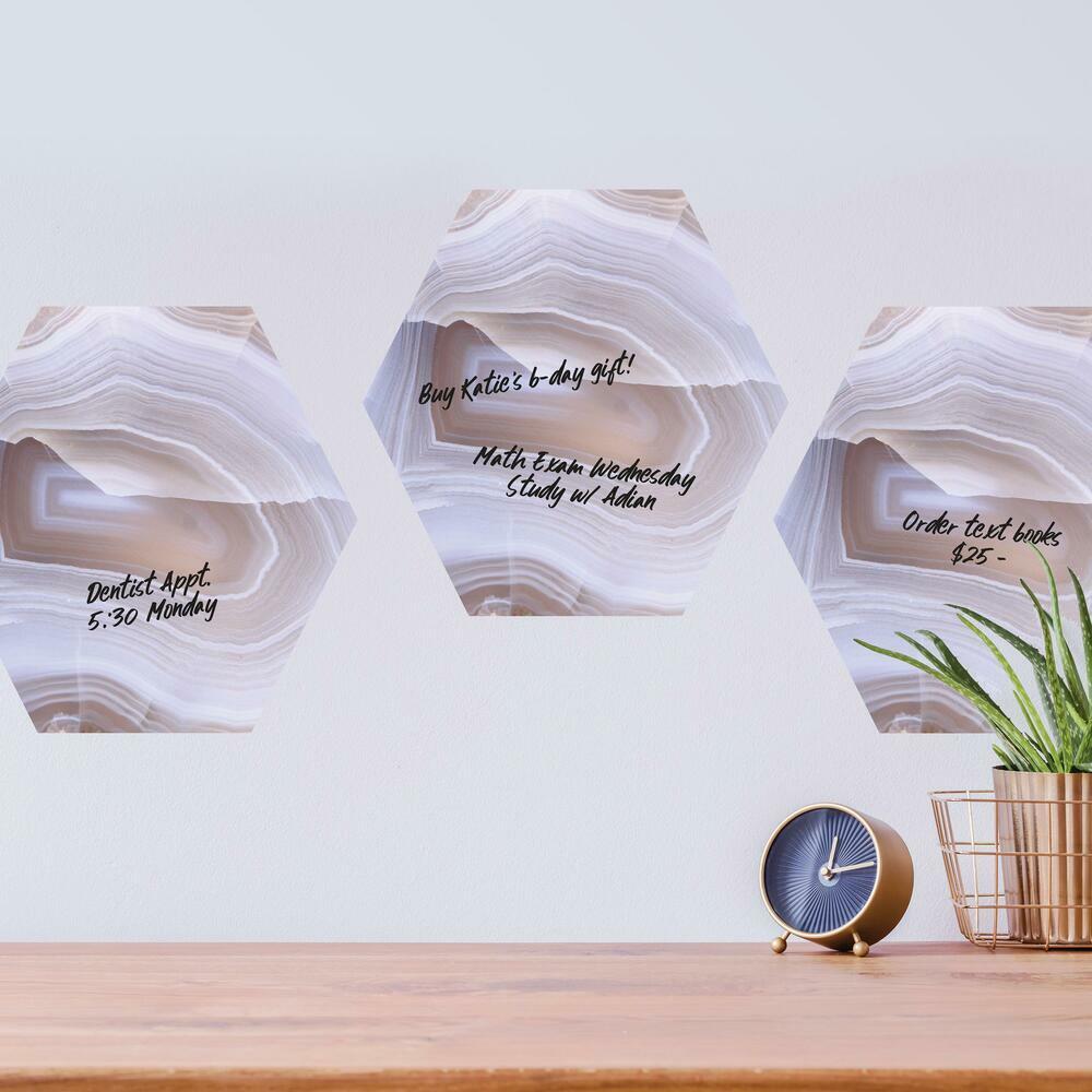 GEODE DRY ERASE HEXAGON PEEL AND STICK WALL DECALS – WallDecals.com