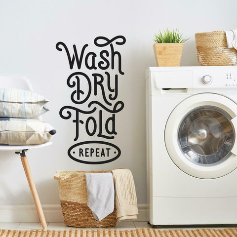 WASH DRY FOLD REPEAT PEEL AND STICK WALL DECALS