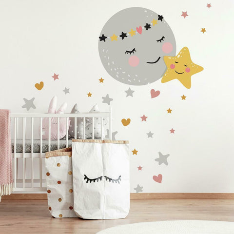 MOON AND STAR PEEL AND STICK GIANT WALL DECALS