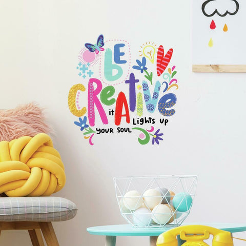 BE CREATIVE QUOTE PEEL AND STICK WALL DECALS