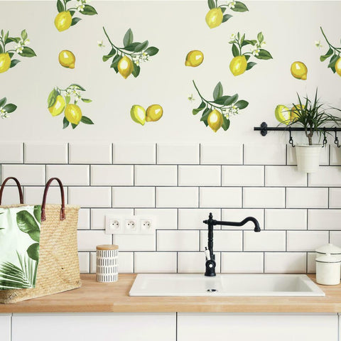 LEMON PEEL AND STICK WALL DECALS