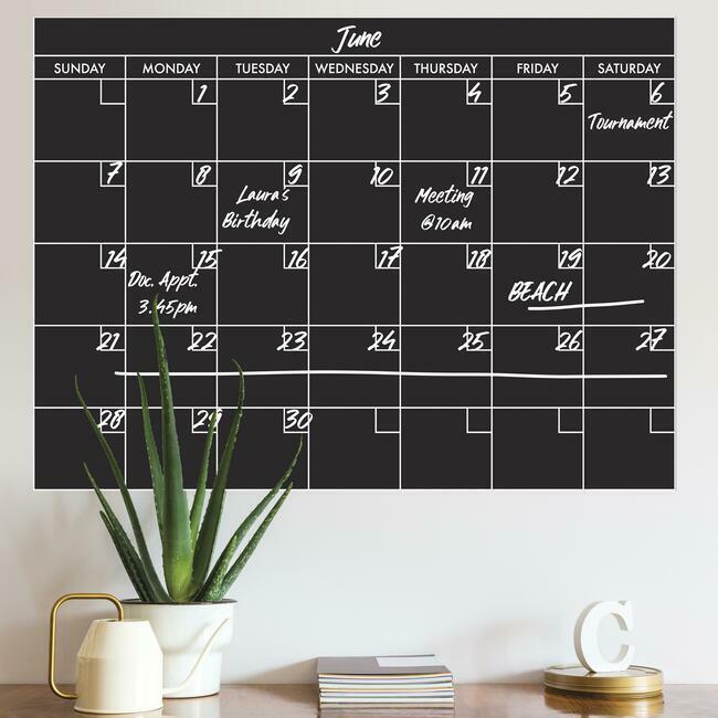 DOODLE DRY ERASE CALENDAR PEEL AND STICK GIANT WALL DECAL