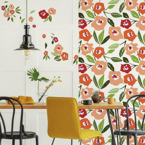 JANE DIXON FLORAL PEEL AND STICK WALL DECALS