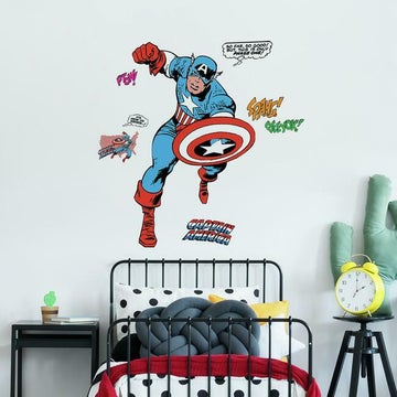 MARVEL CLASSIC CAPTAIN AMERICA COMIC PEEL AND STICK GIANT WALL DECAL