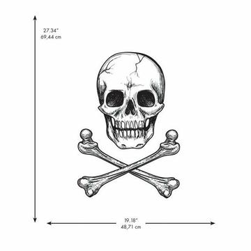 SKULL GLOW IN THE DARK PEEL AND STICK GIANT WALL DECAL