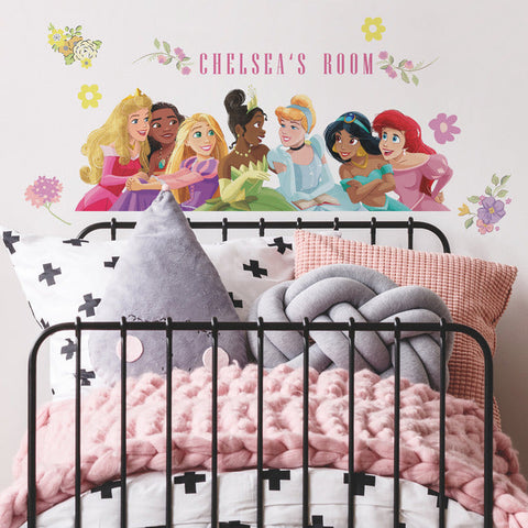 PRINCESSES PEEL AND STICK GIANT WALL DECAL W/ALPHABET