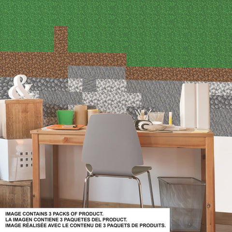 MINECRAFT BLOCK STRIPS PEEL AND STICK WALL DECALS