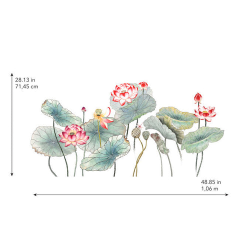 LOTUS GARDEN XL PEEL AND STICK GIANT WALL DECAL