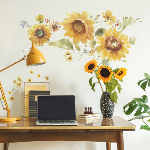 LISA AUDIT SUNFLOWER PEEL AND STICK GIANT WALL DECALS